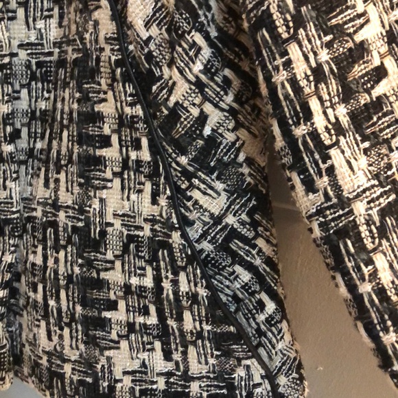 CAbi Jacket Blazer Black White Wool Woven Tweed - Picture 6 of 7